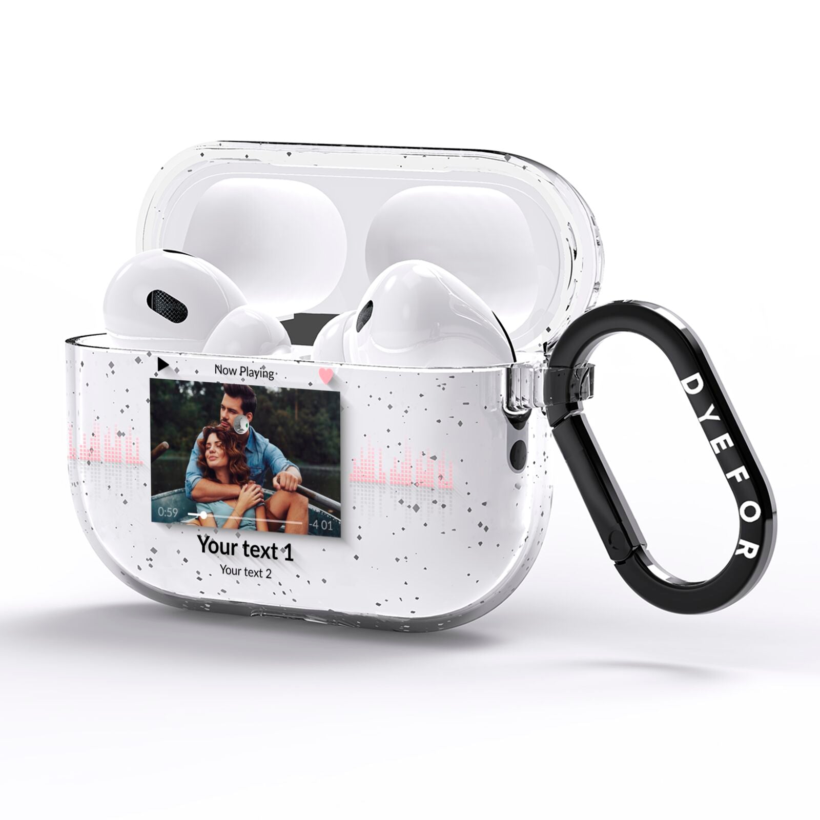 Personalised Photo Music AirPods Pro Glitter Case Side Image