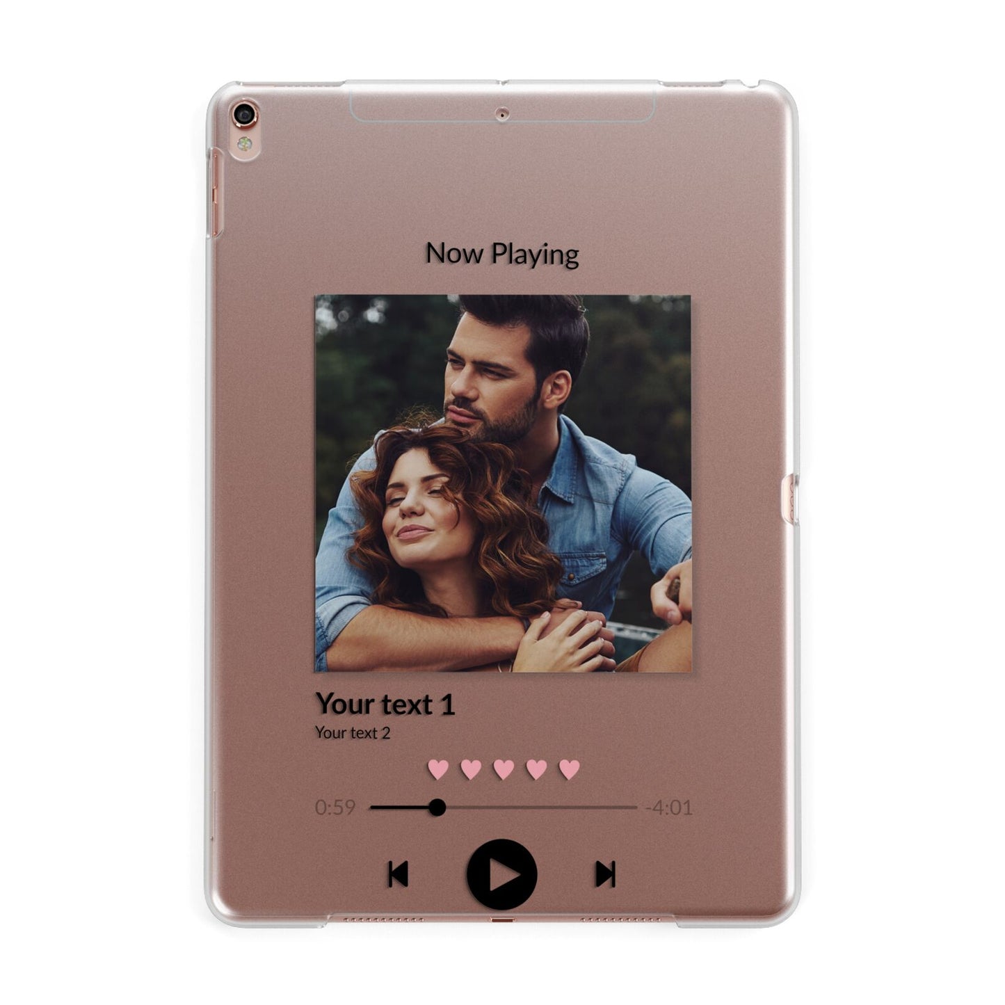 Personalised Photo Music Apple iPad Rose Gold Case