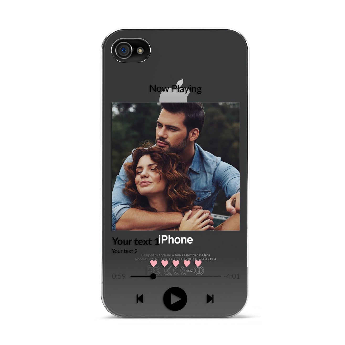 Personalised Photo Music Apple iPhone 4s Case