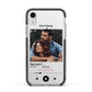 Personalised Photo Music Apple iPhone XR Impact Case Black Edge on Silver Phone