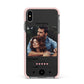 Personalised Photo Music Apple iPhone Xs Max Impact Case Pink Edge on Black Phone