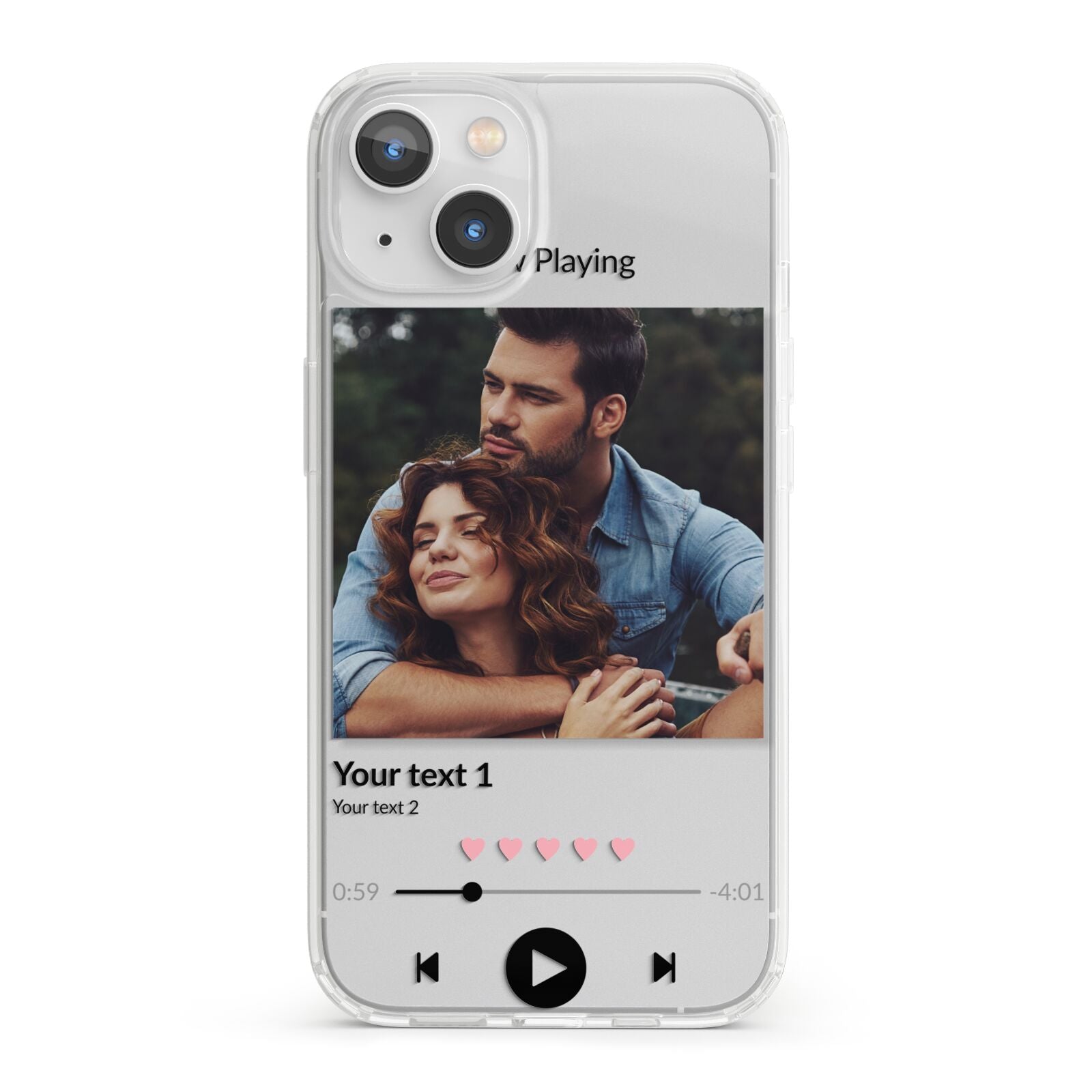 Personalised Photo Music iPhone 13 Clear Bumper Case