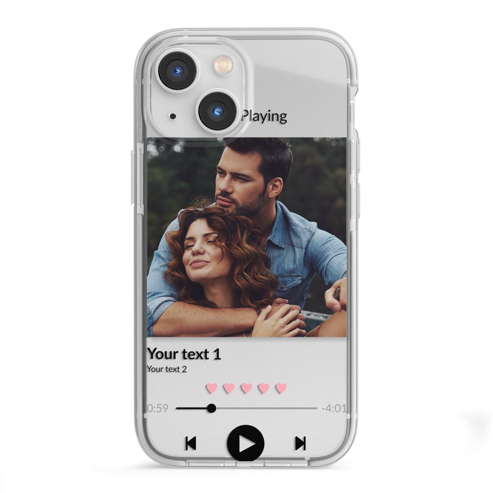 Personalised Photo Music iPhone 13 Mini TPU Impact Case with White Edges