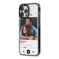 Personalised Photo Music iPhone 13 Pro Max Black Impact Case Side Angle on Silver phone