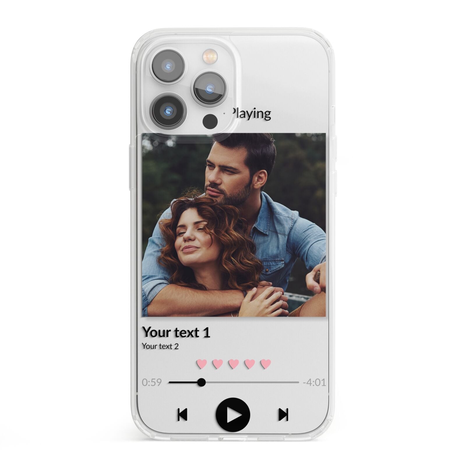 Personalised Photo Music iPhone 13 Pro Max Clear Bumper Case