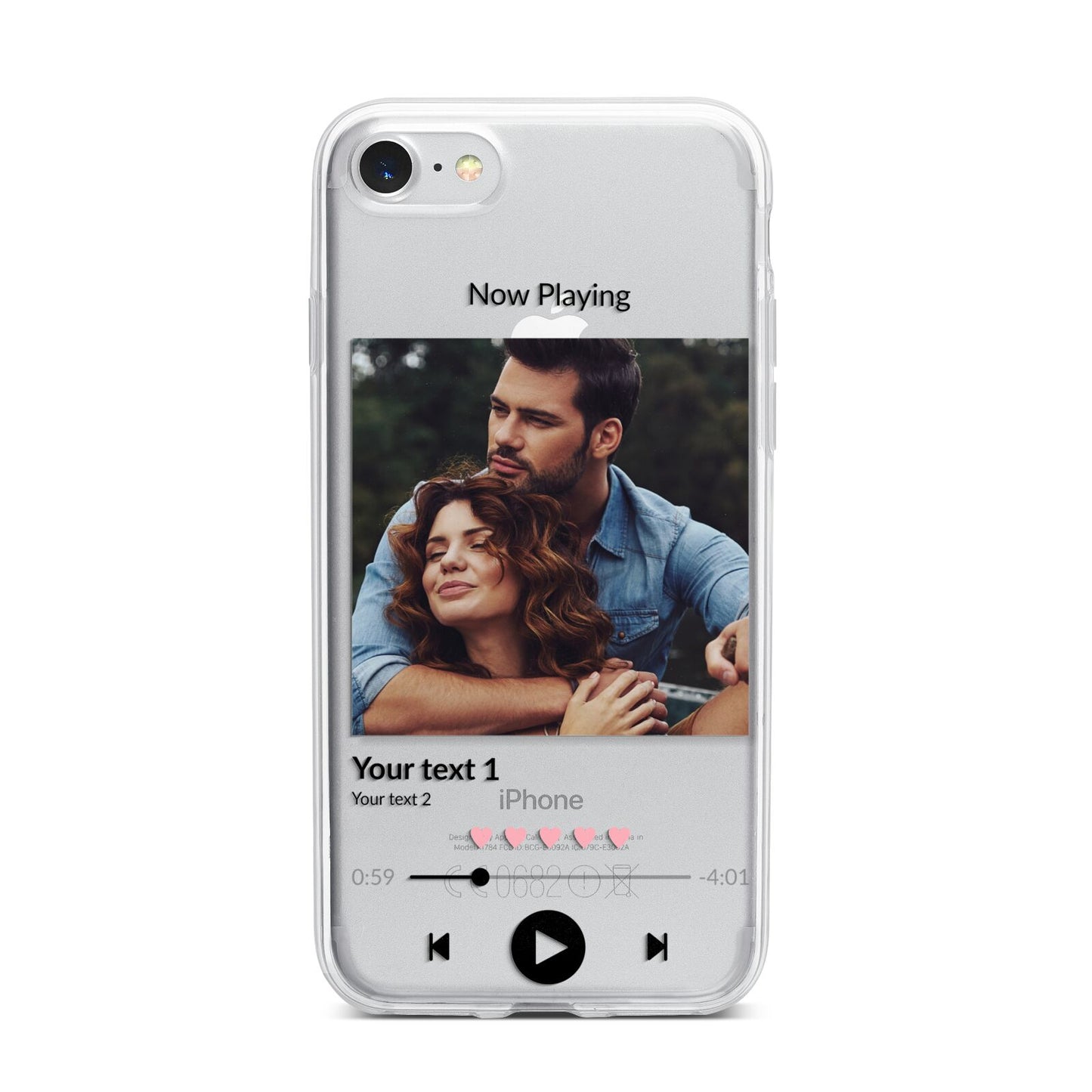 Personalised Photo Music iPhone 7 Bumper Case on Silver iPhone