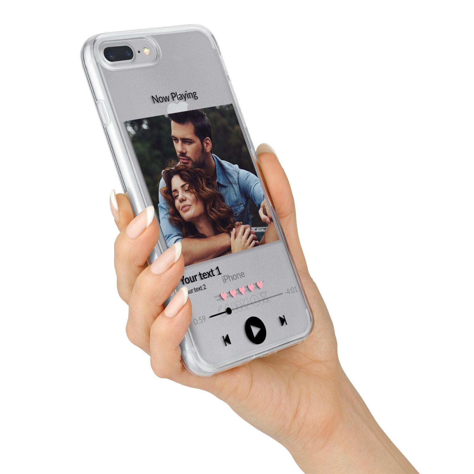 Personalised Photo Music iPhone 7 Plus Bumper Case on Silver iPhone Alternative Image