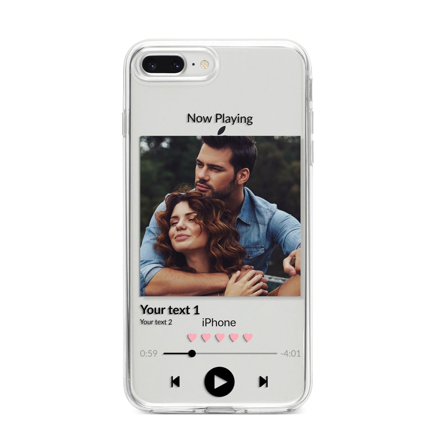 Personalised Photo Music iPhone 8 Plus Bumper Case on Silver iPhone