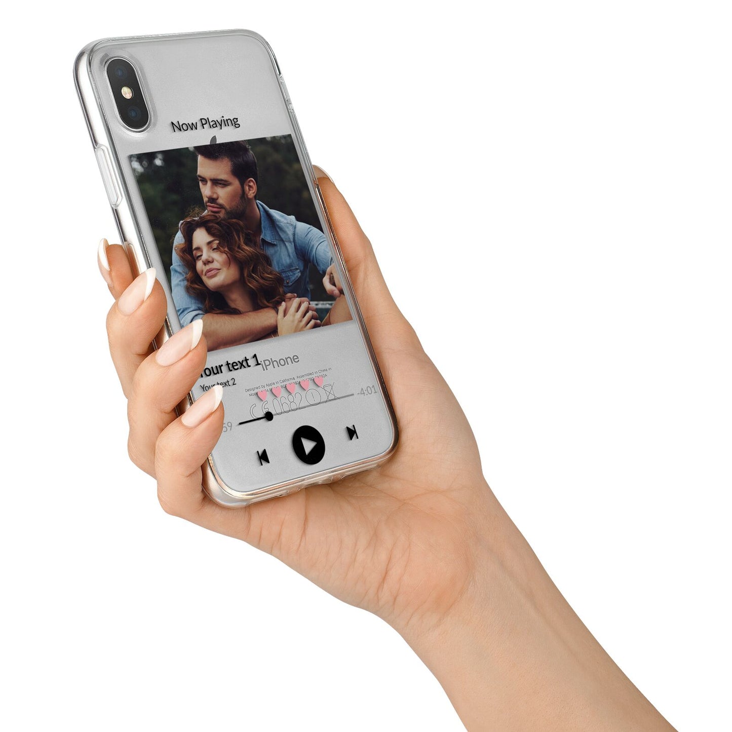 Personalised Photo Music iPhone X Bumper Case on Silver iPhone Alternative Image 2
