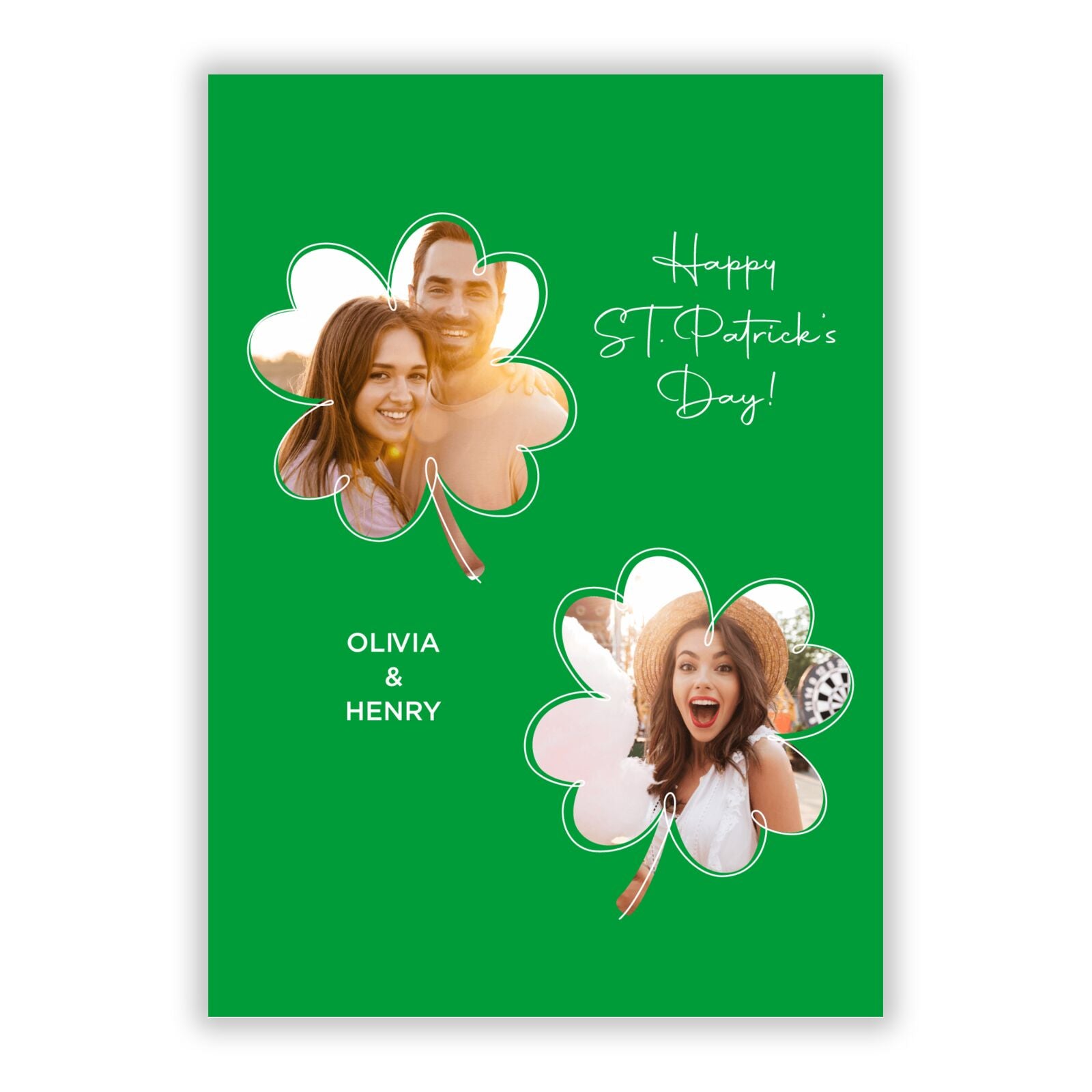 Personalised Photo St Patricks Day A5 Flat Greetings Card