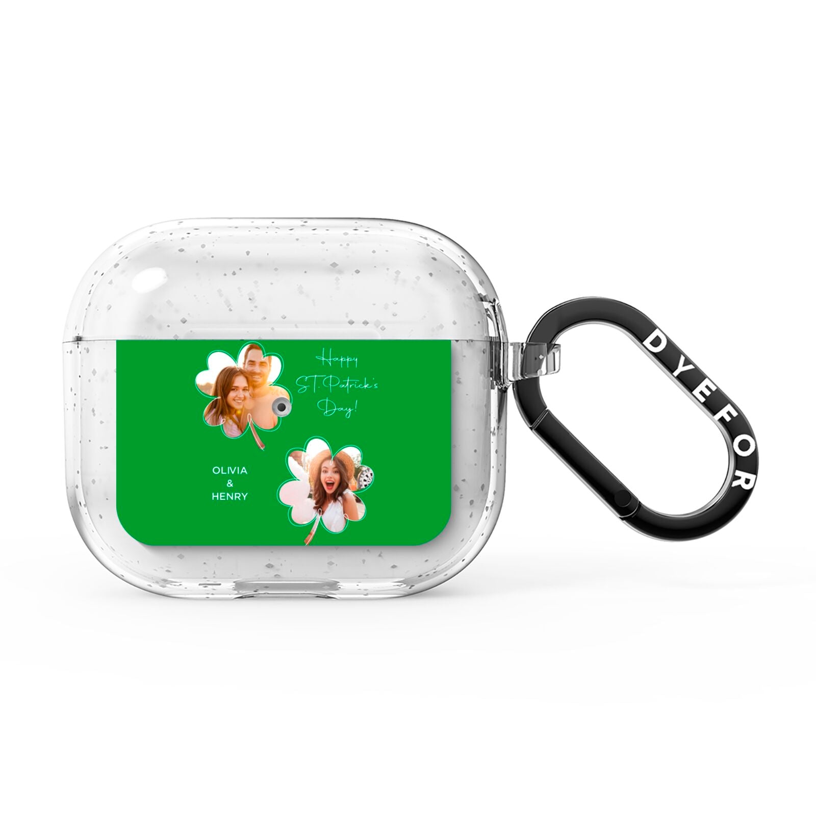 Personalised Photo St Patricks Day AirPods Glitter Case 3rd Gen