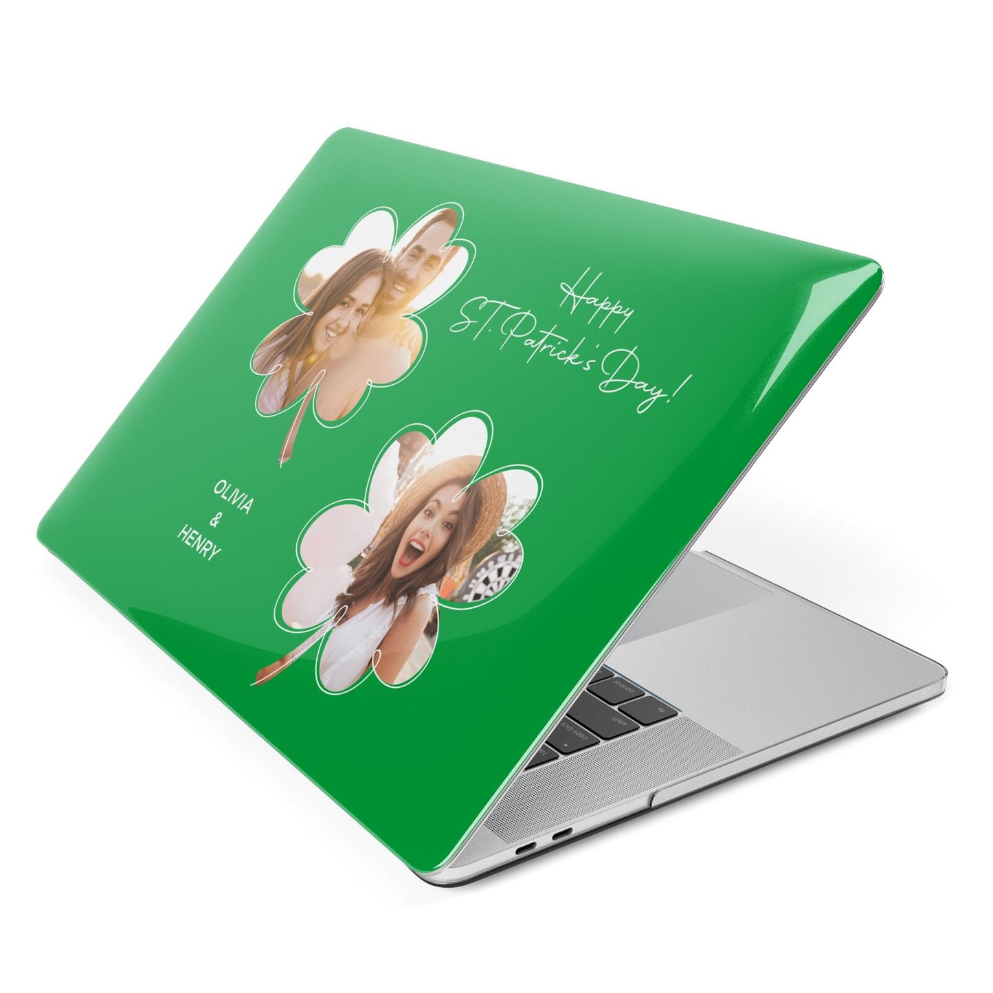 Personalised Photo St Patricks Day Apple MacBook Case Side View