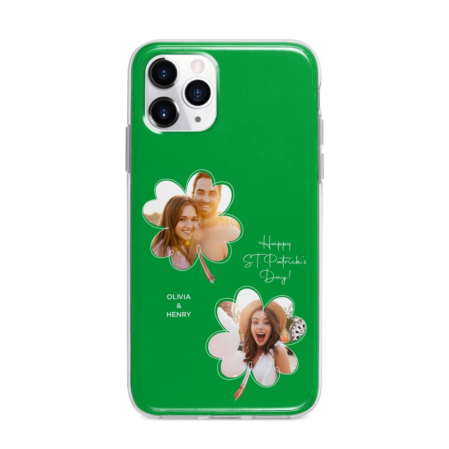 Personalised Photo St Patricks Day Apple iPhone 11 Pro Max in Silver with Bumper Case
