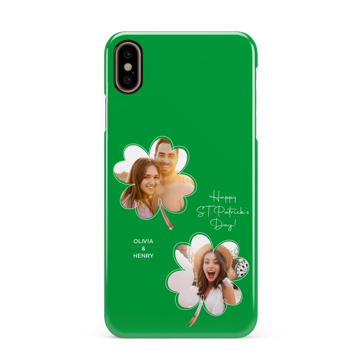 Personalised Photo St Patricks Day Apple iPhone Xs Max 3D Snap Case