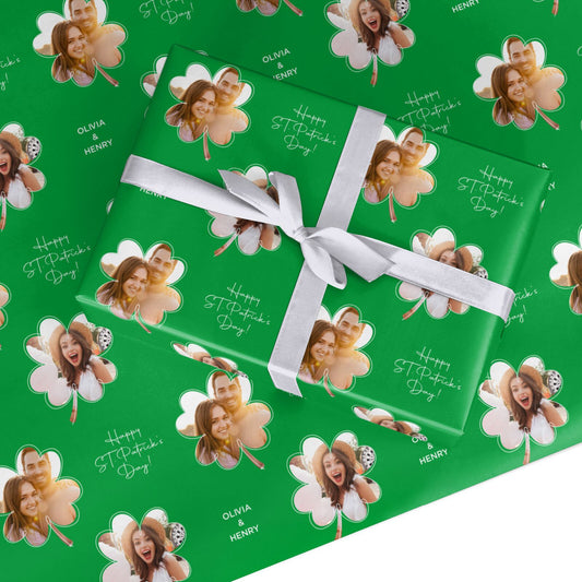 Personalised Photo St Patricks Day Custom Wrapping Paper