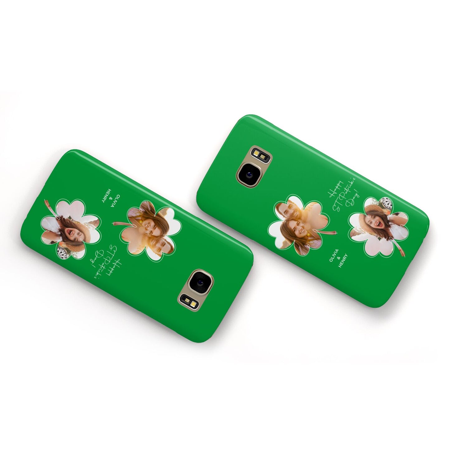 Personalised Photo St Patricks Day Samsung Galaxy Case Flat Overview