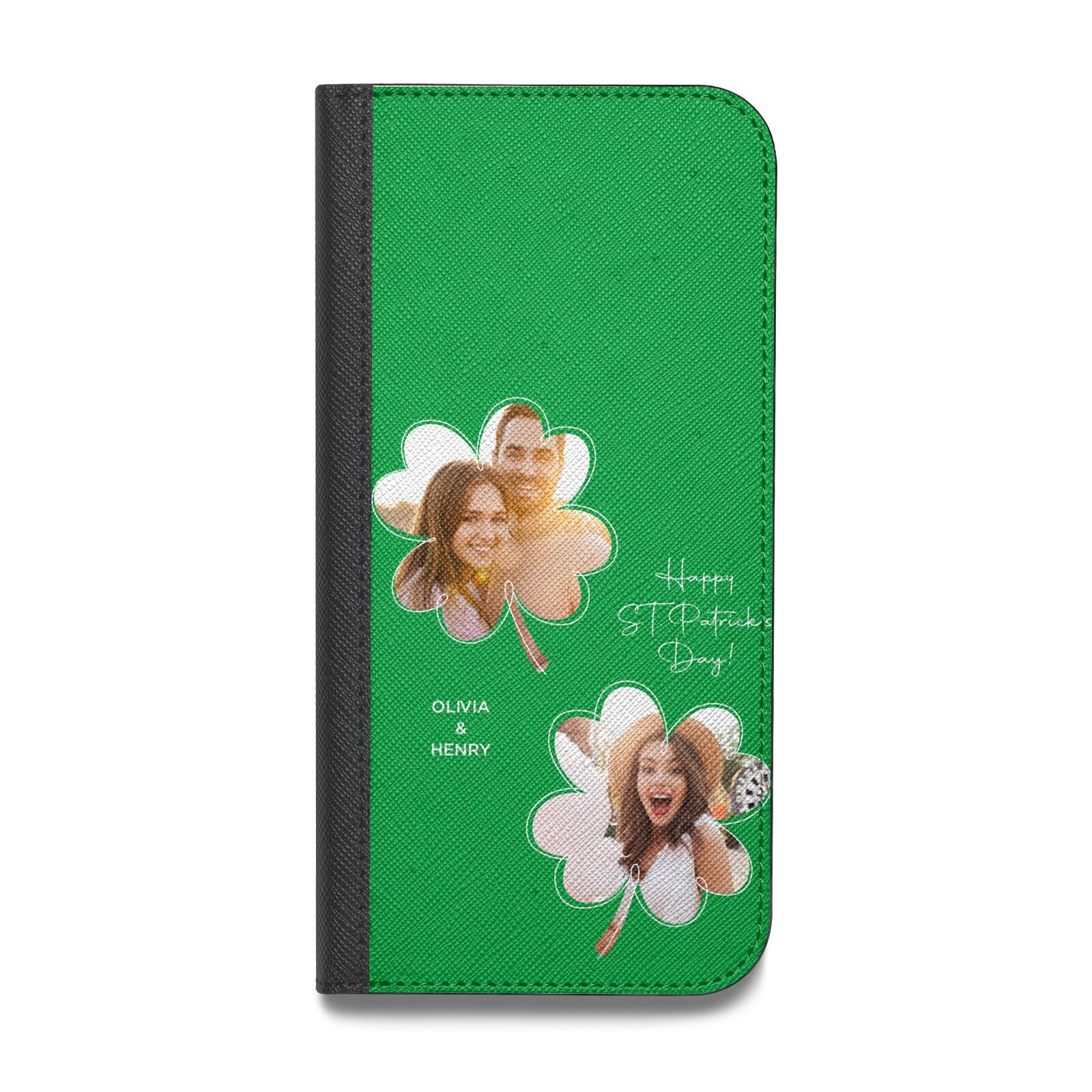 Personalised Photo St Patricks Day Vegan Leather Flip Samsung Case