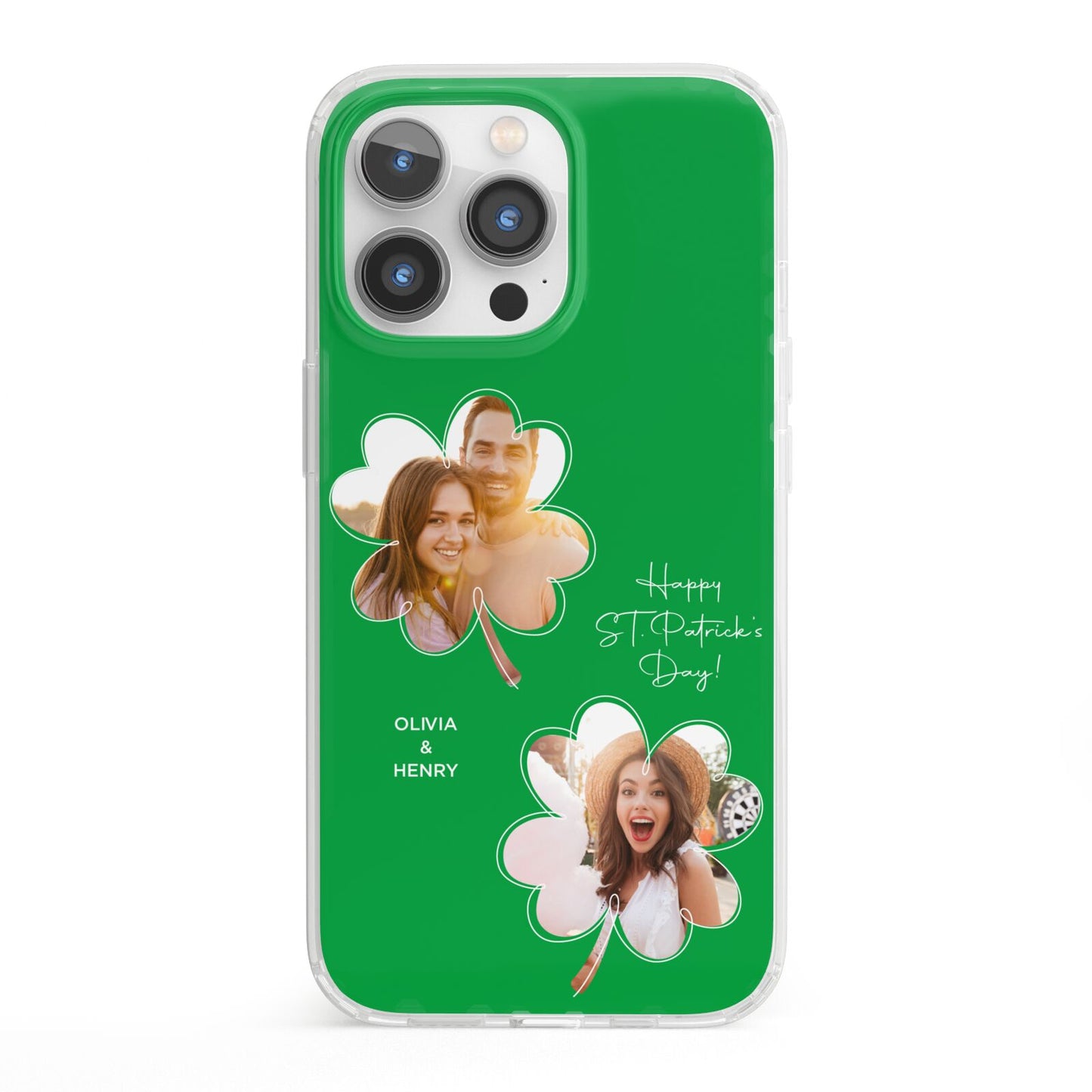 Personalised Photo St Patricks Day iPhone 13 Pro Clear Bumper Case