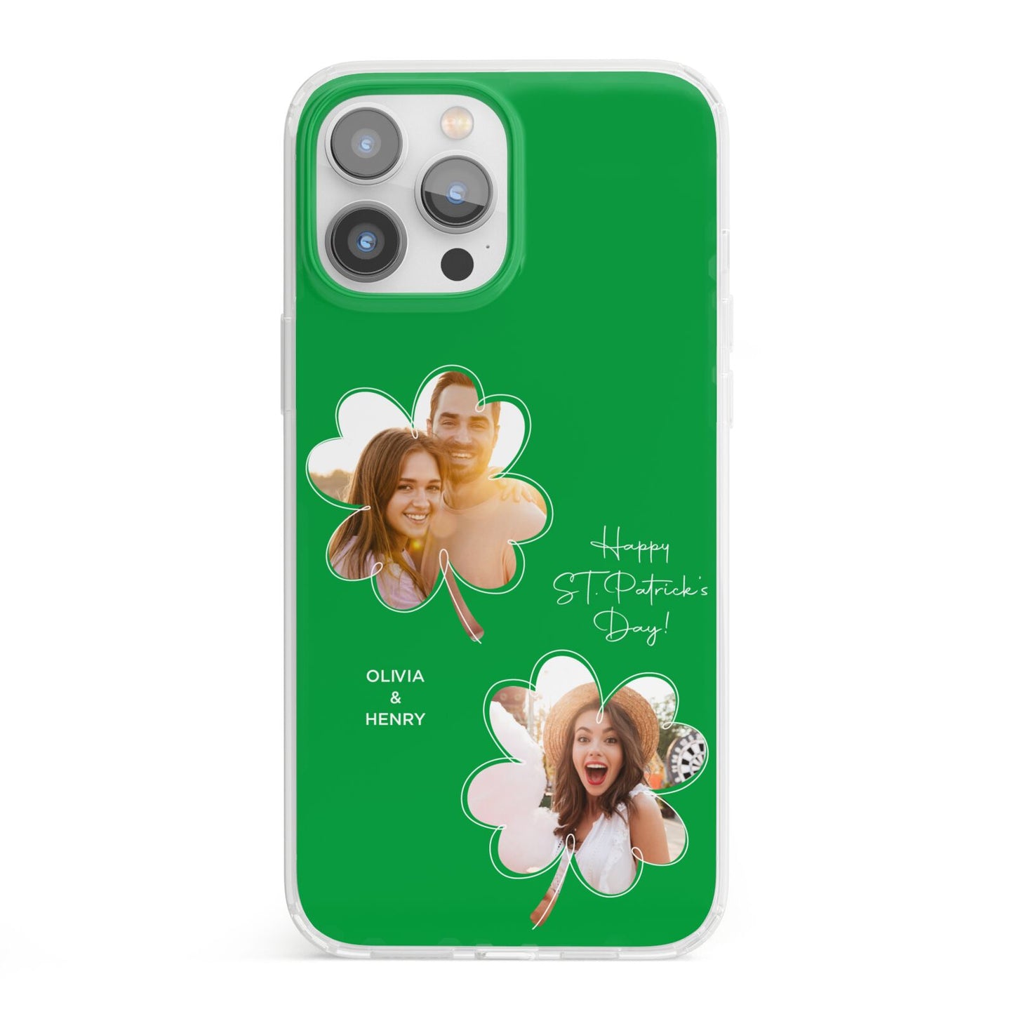 Personalised Photo St Patricks Day iPhone 13 Pro Max Clear Bumper Case