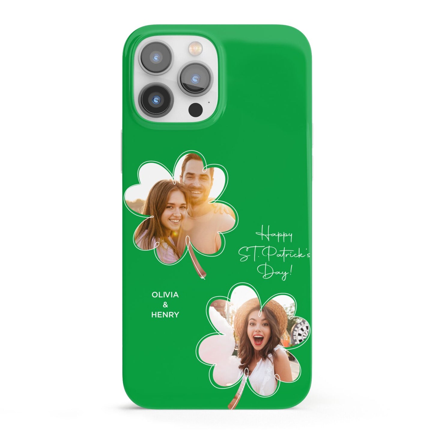 Personalised Photo St Patricks Day iPhone 13 Pro Max Full Wrap 3D Snap Case
