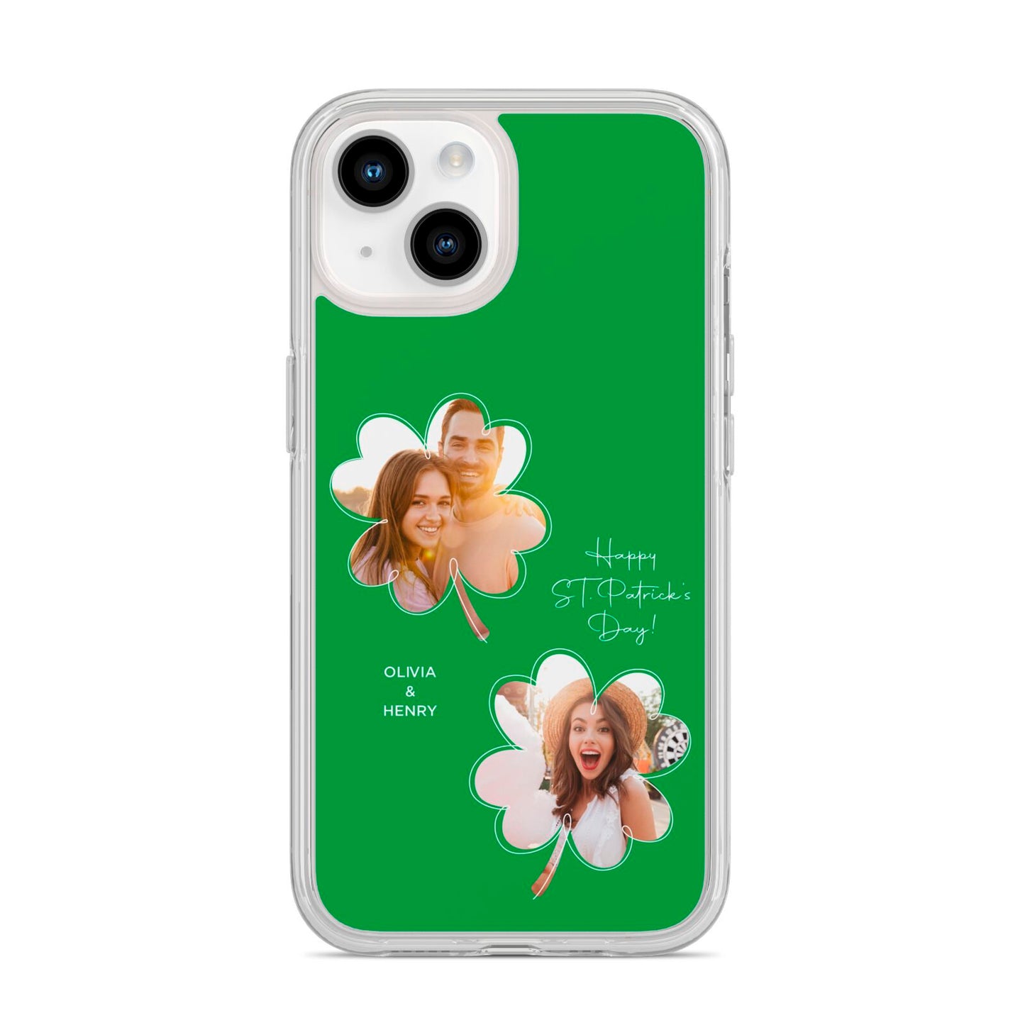 Personalised Photo St Patricks Day iPhone 14 Clear Tough Case Starlight