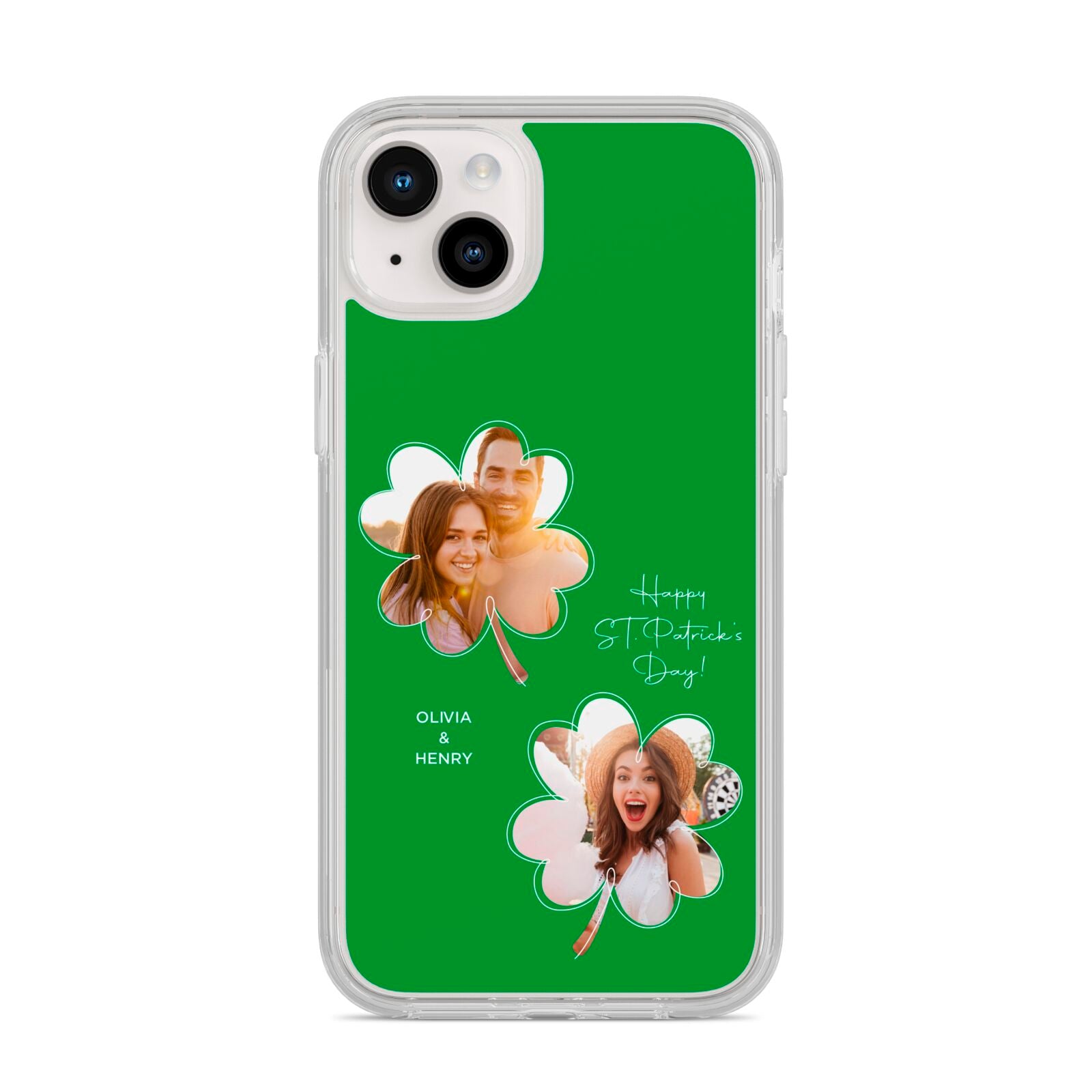 Personalised Photo St Patricks Day iPhone 14 Plus Clear Tough Case Starlight