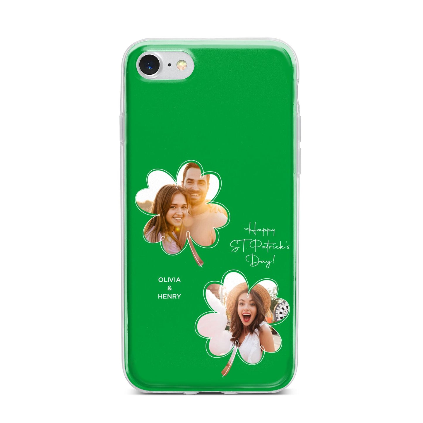 Personalised Photo St Patricks Day iPhone 7 Bumper Case on Silver iPhone