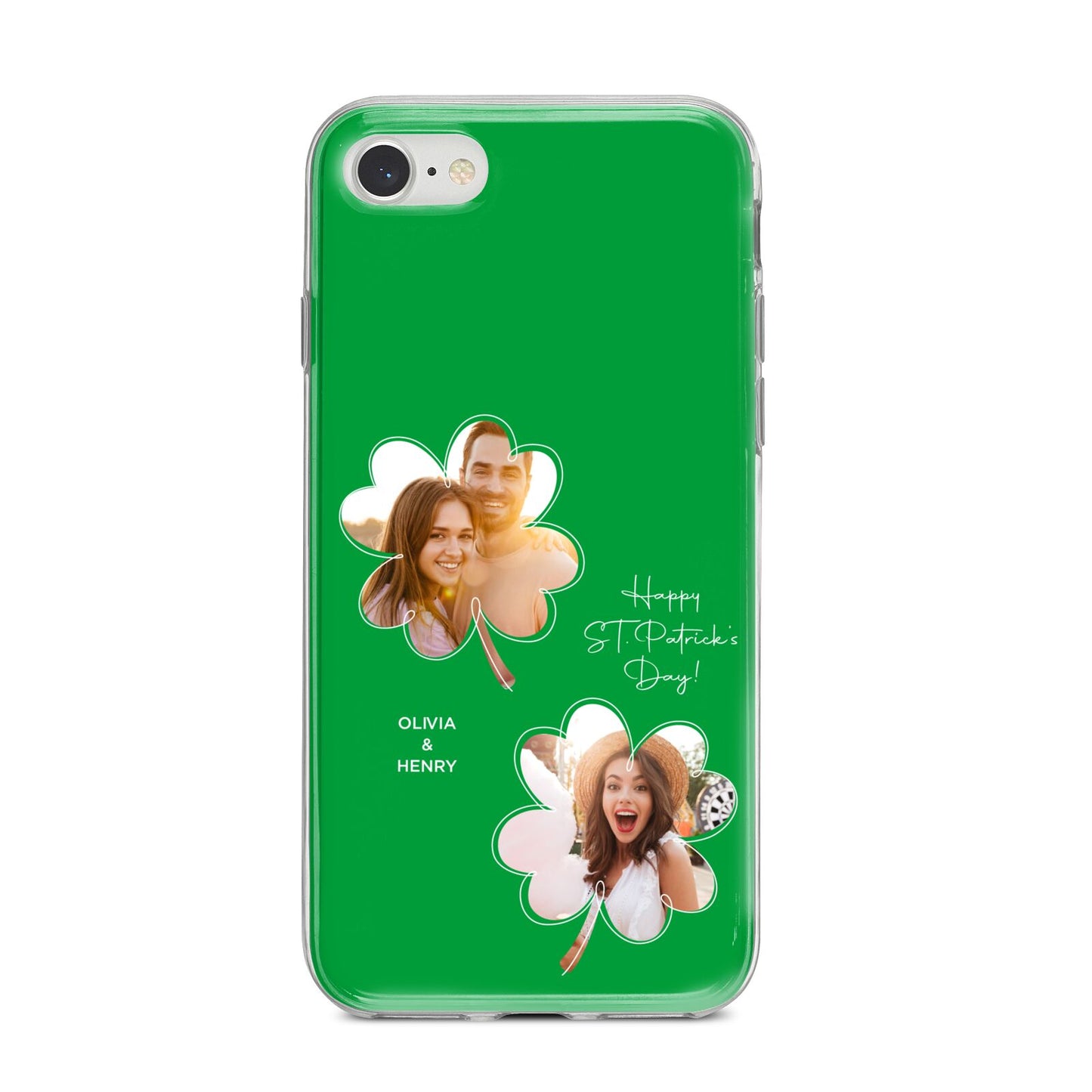 Personalised Photo St Patricks Day iPhone 8 Bumper Case on Silver iPhone
