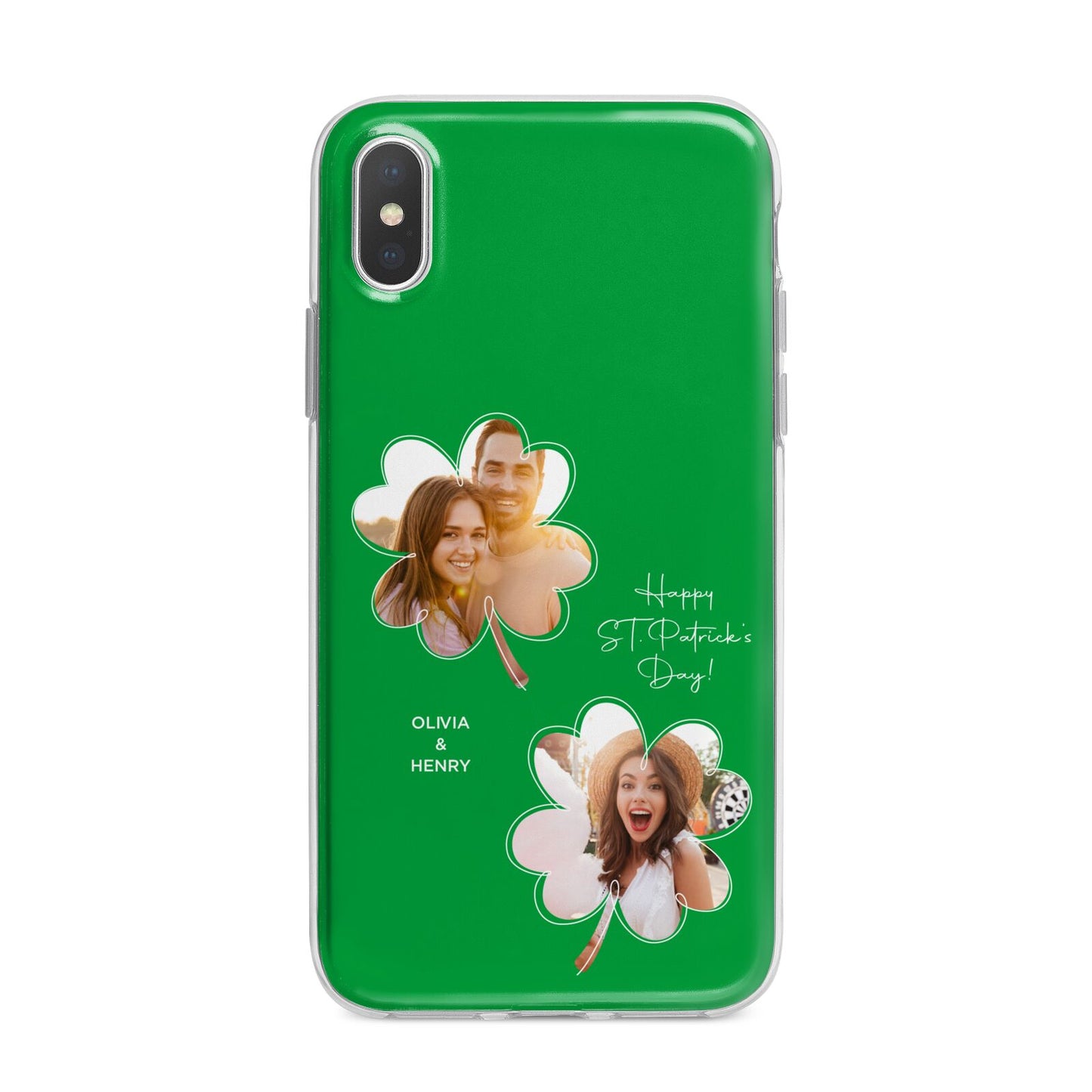 Personalised Photo St Patricks Day iPhone X Bumper Case on Silver iPhone Alternative Image 1