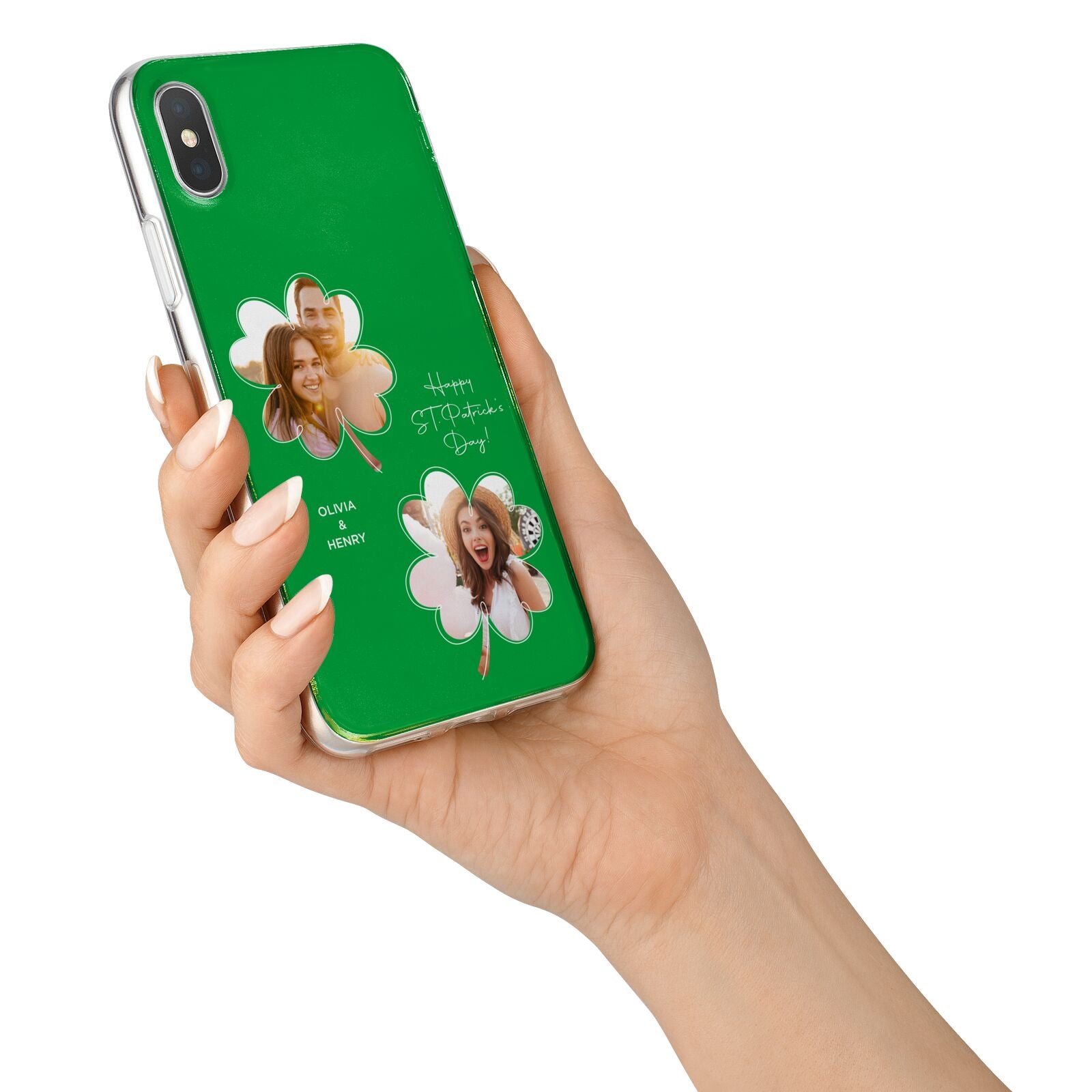 Personalised Photo St Patricks Day iPhone X Bumper Case on Silver iPhone Alternative Image 2