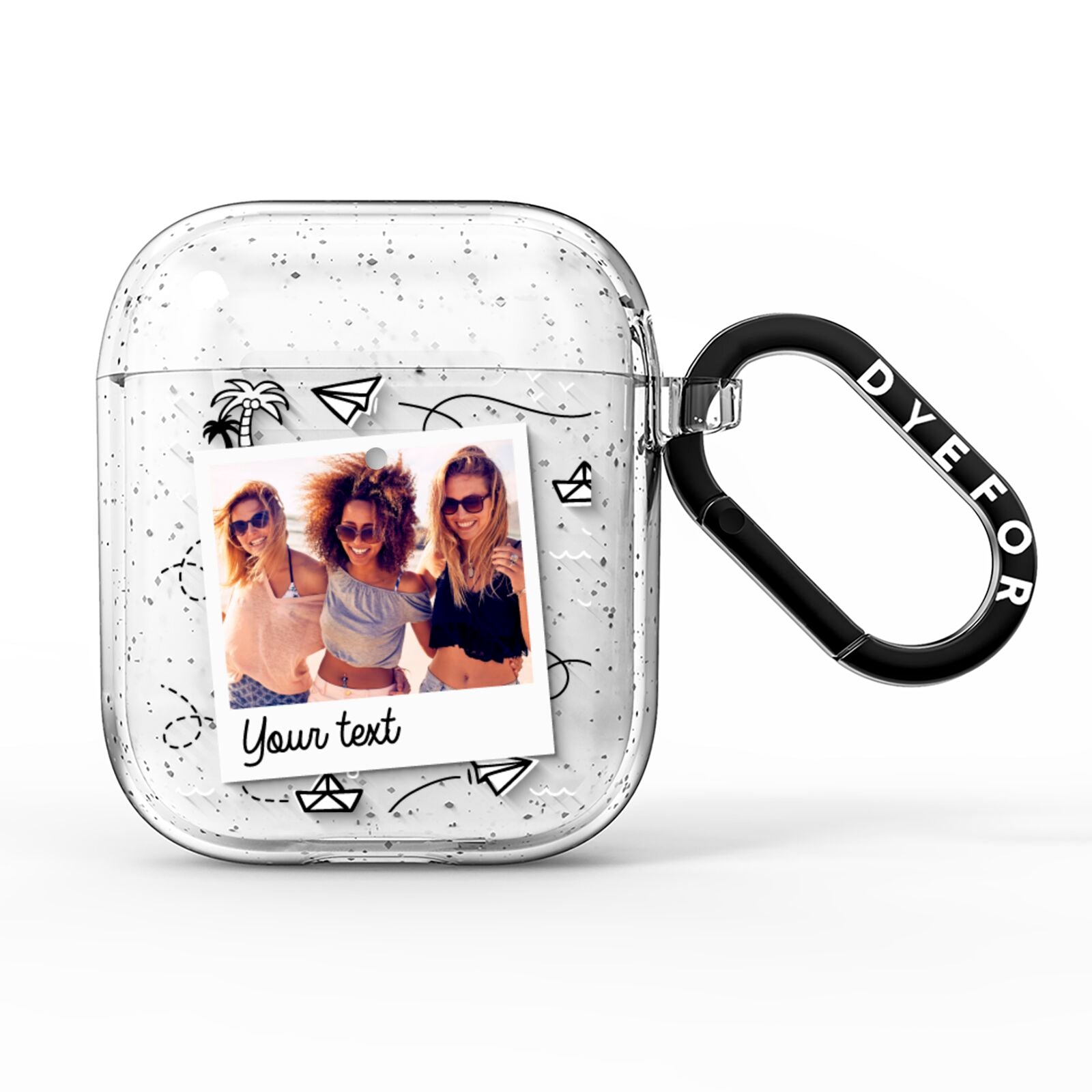 Personalised Photo Travel AirPods Glitter Case