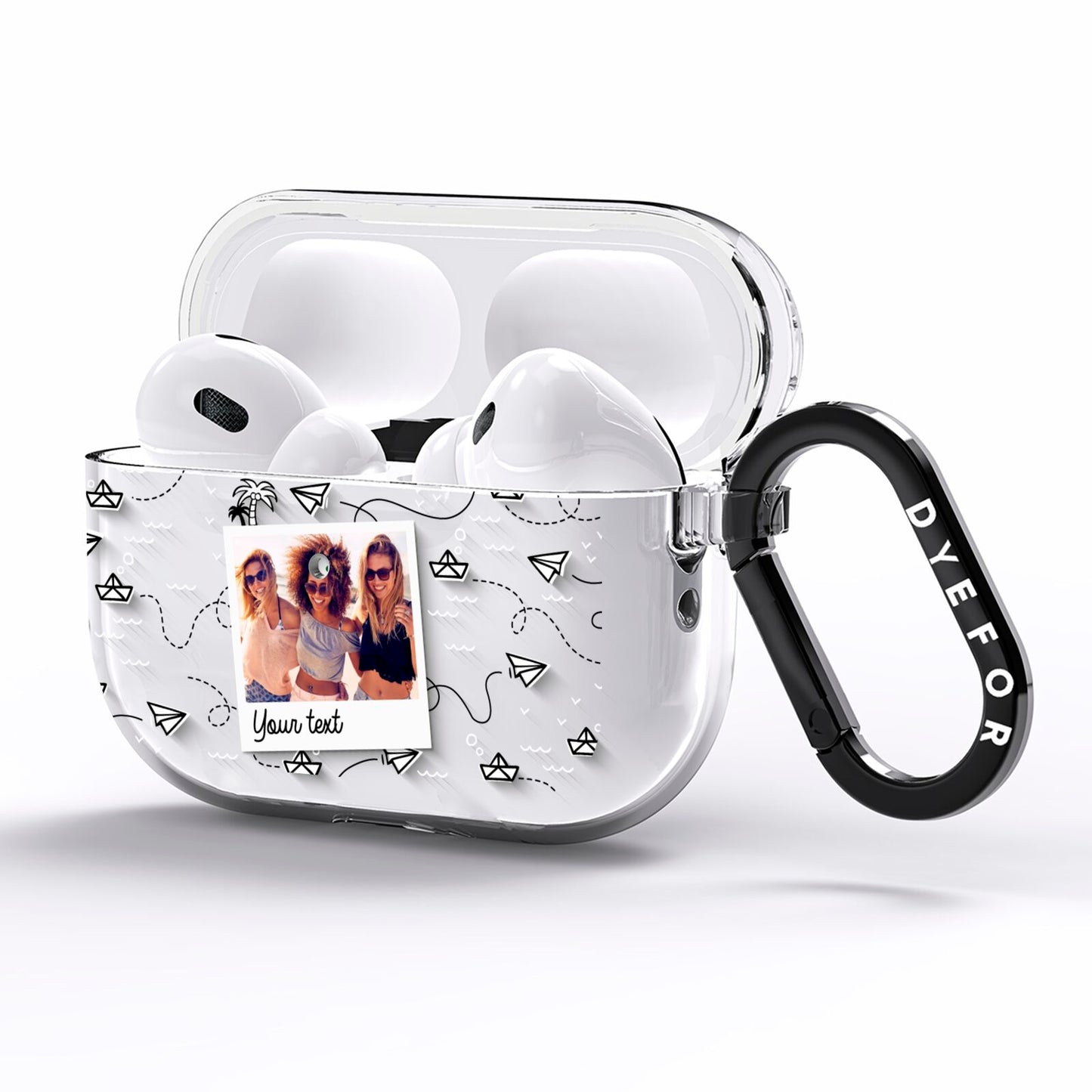 Personalised Photo Travel AirPods Pro Clear Case Side Image