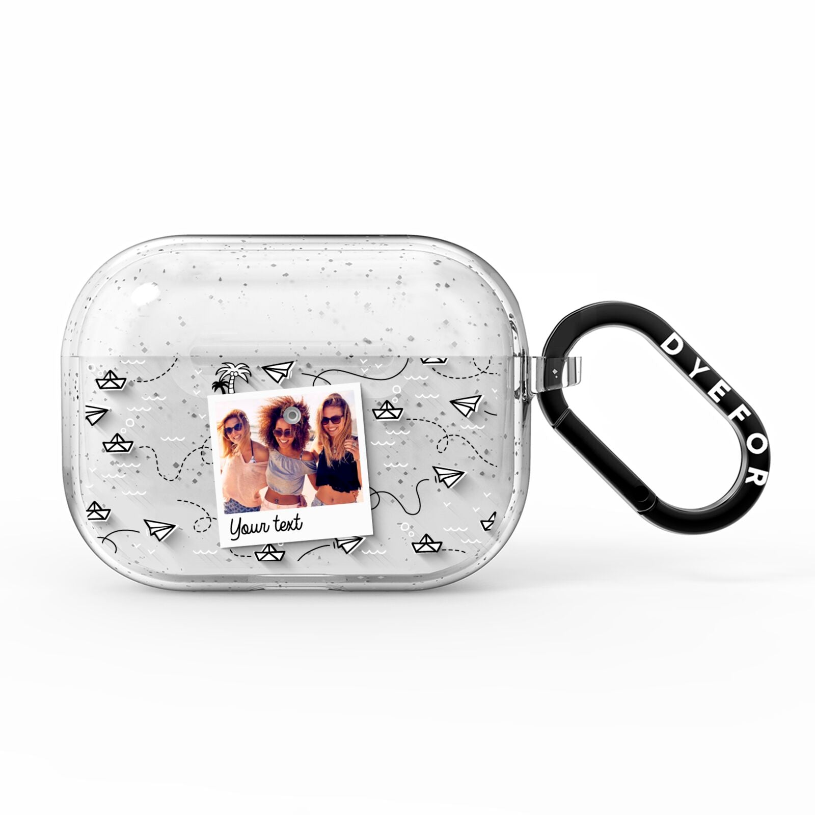Personalised Photo Travel AirPods Pro Glitter Case