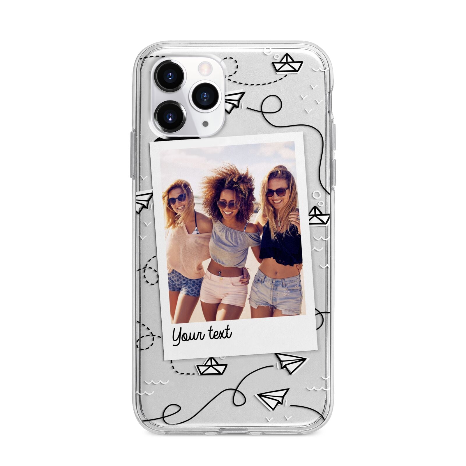 Personalised Photo Travel Apple iPhone 11 Pro Max in Silver with Bumper Case