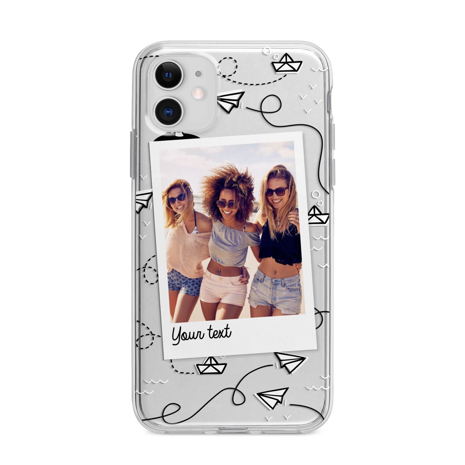 Personalised Photo Travel Apple iPhone 11 in White with Bumper Case