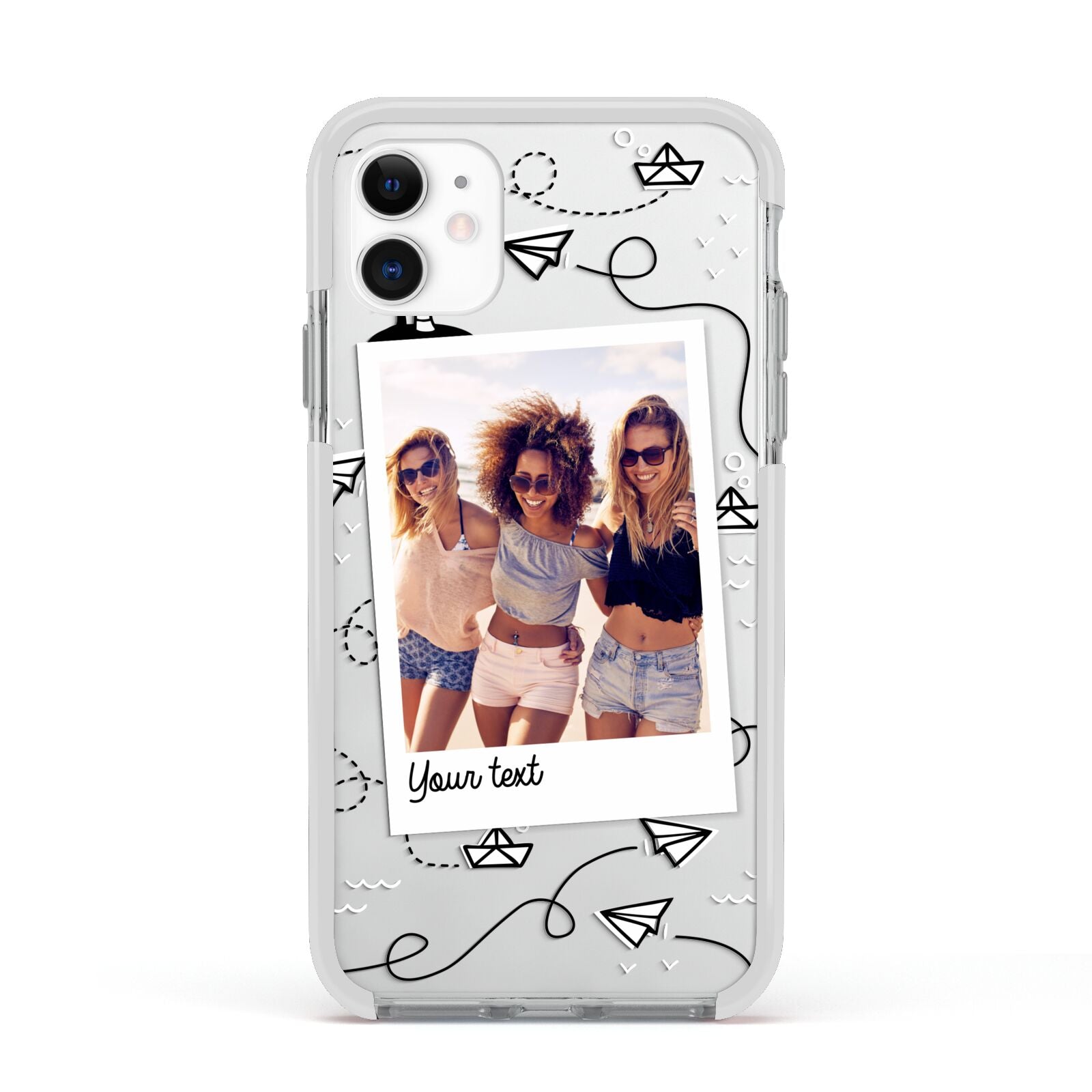 Personalised Photo Travel Apple iPhone 11 in White with White Impact Case