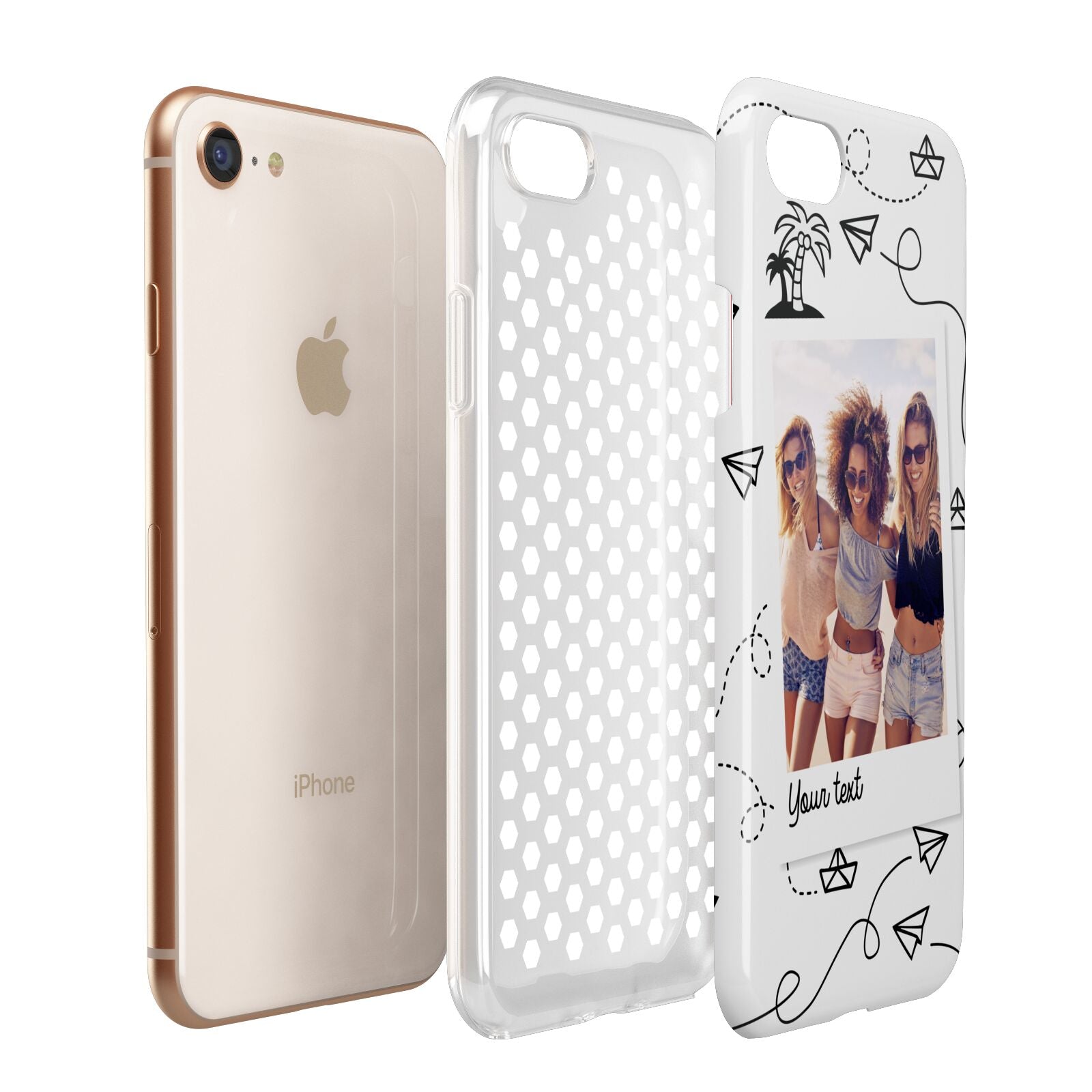 Personalised Photo Travel Apple iPhone 7 8 3D Tough Case Expanded View