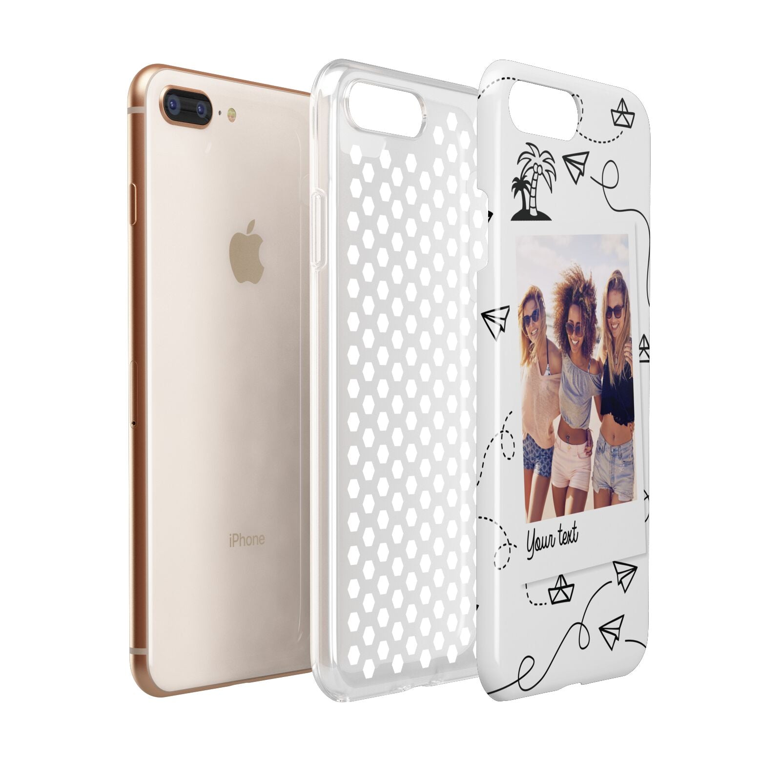 Personalised Photo Travel Apple iPhone 7 8 Plus 3D Tough Case Expanded View