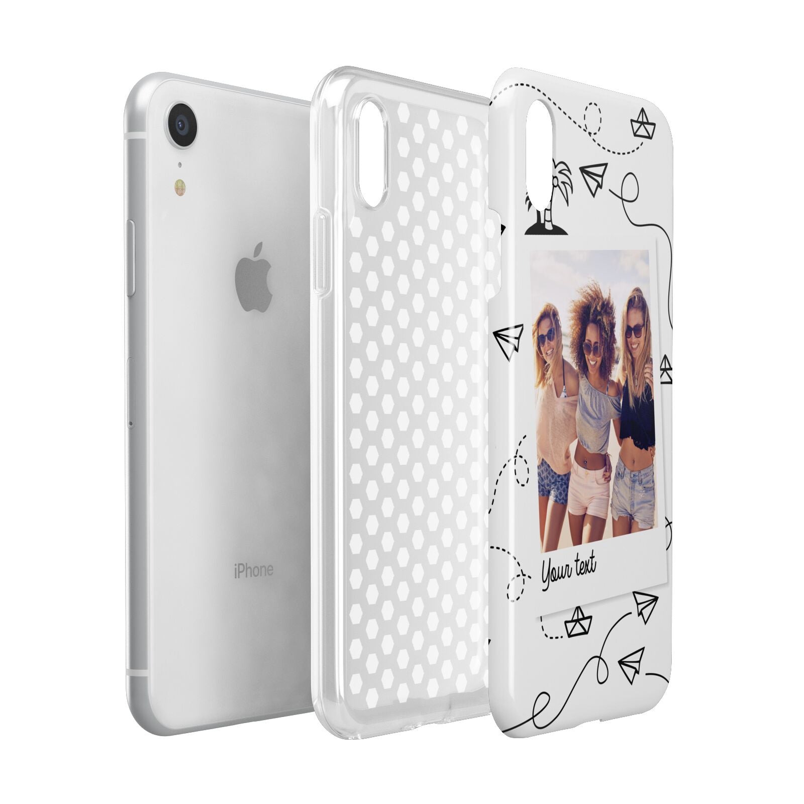 Personalised Photo Travel Apple iPhone XR White 3D Tough Case Expanded view