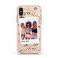 Personalised Photo Travel Apple iPhone Xs Impact Case Pink Edge on Gold Phone
