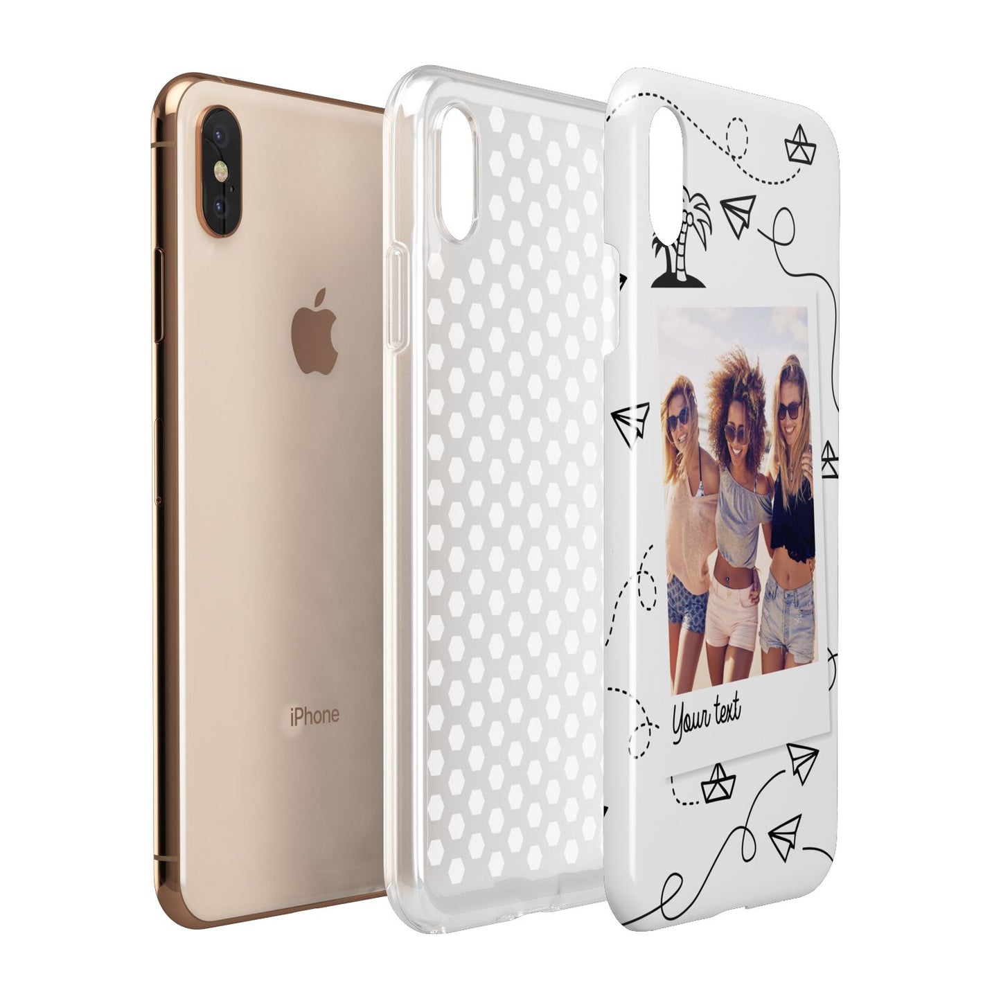 Personalised Photo Travel Apple iPhone Xs Max 3D Tough Case Expanded View