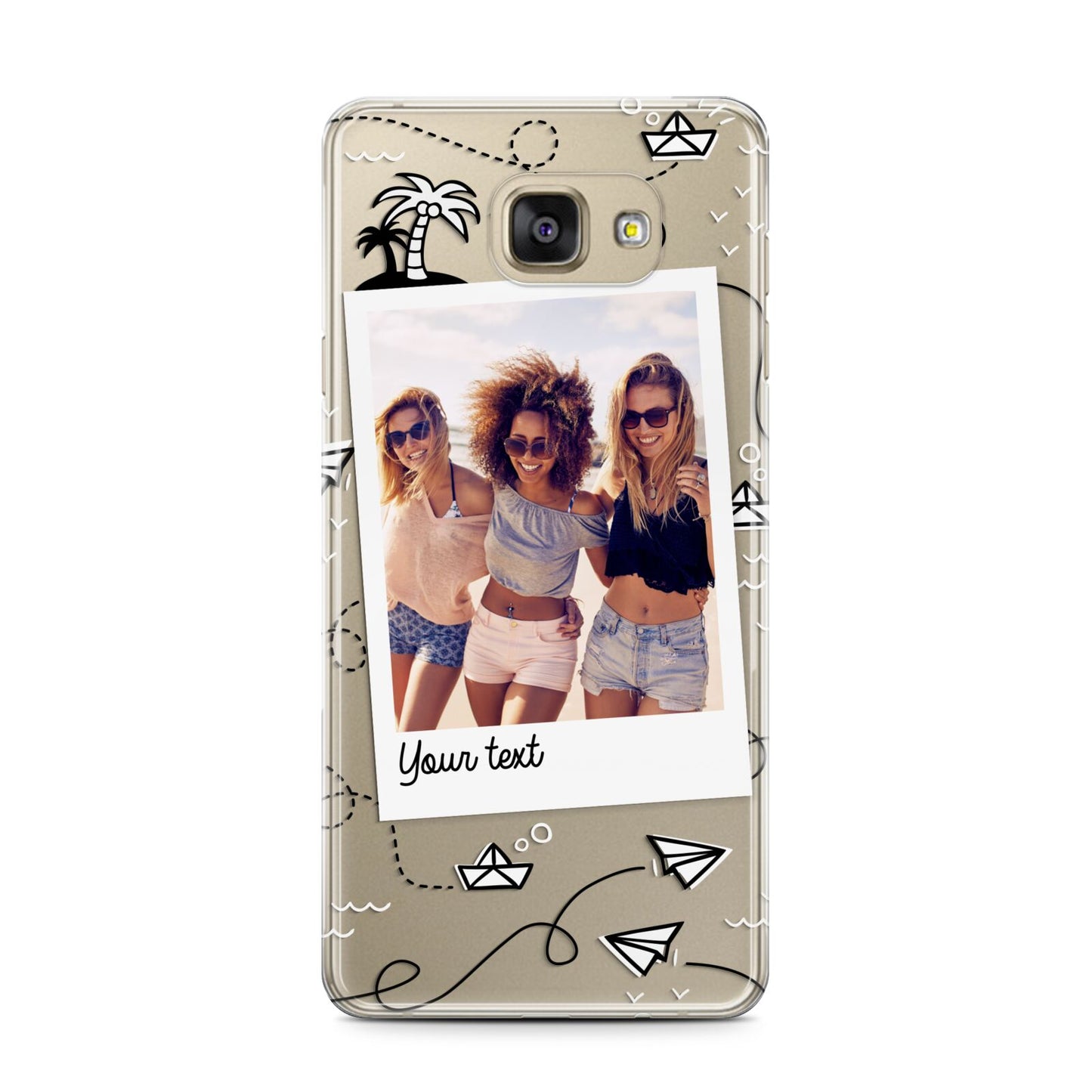 Personalised Photo Travel Samsung Galaxy A7 2016 Case on gold phone