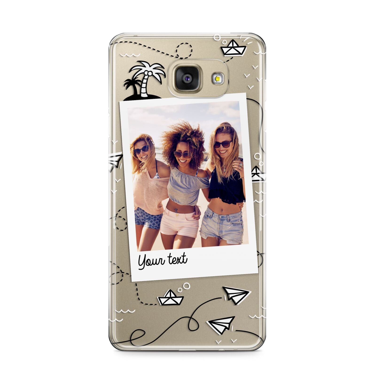 Personalised Photo Travel Samsung Galaxy A9 2016 Case on gold phone