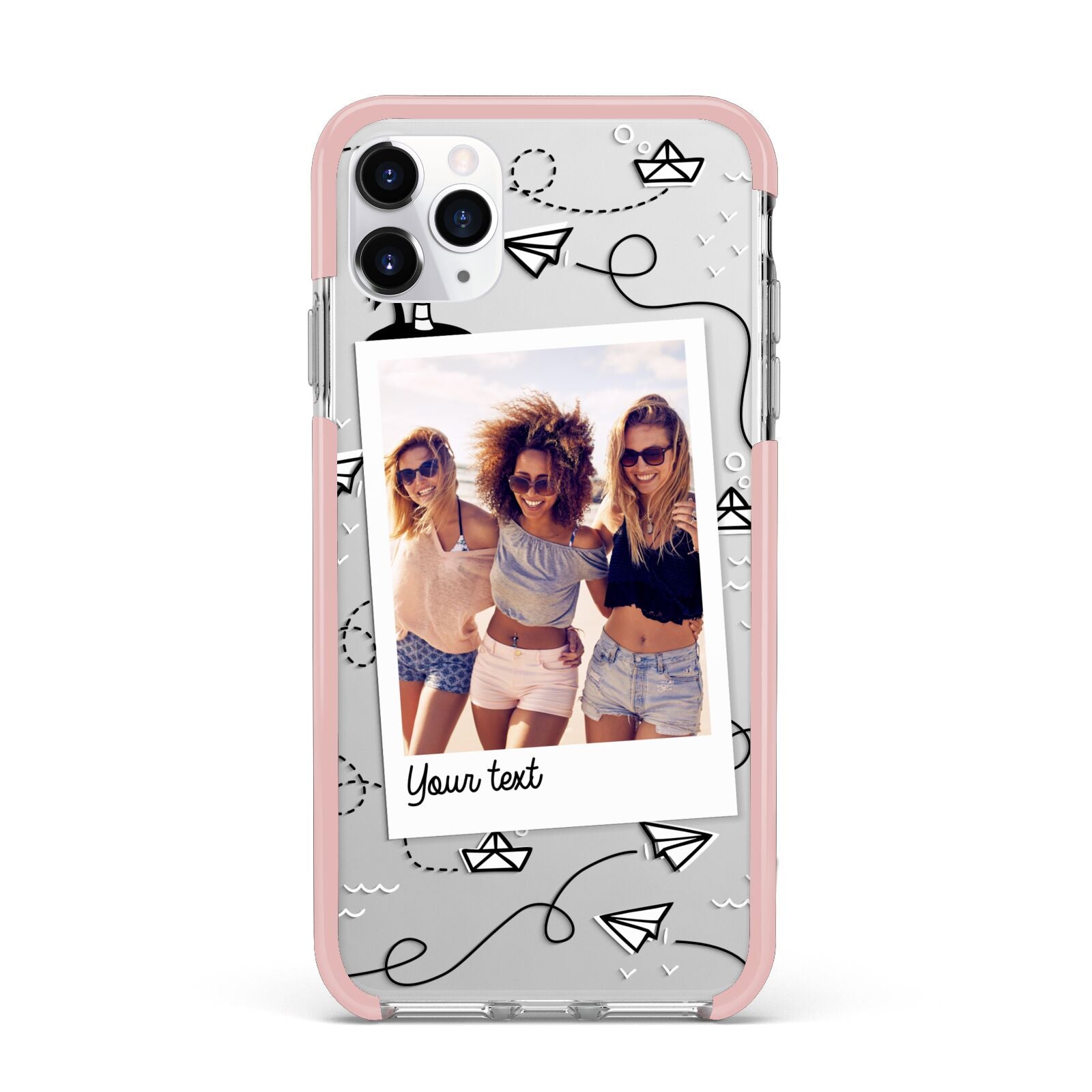 Personalised Photo Travel iPhone 11 Pro Max Impact Pink Edge Case