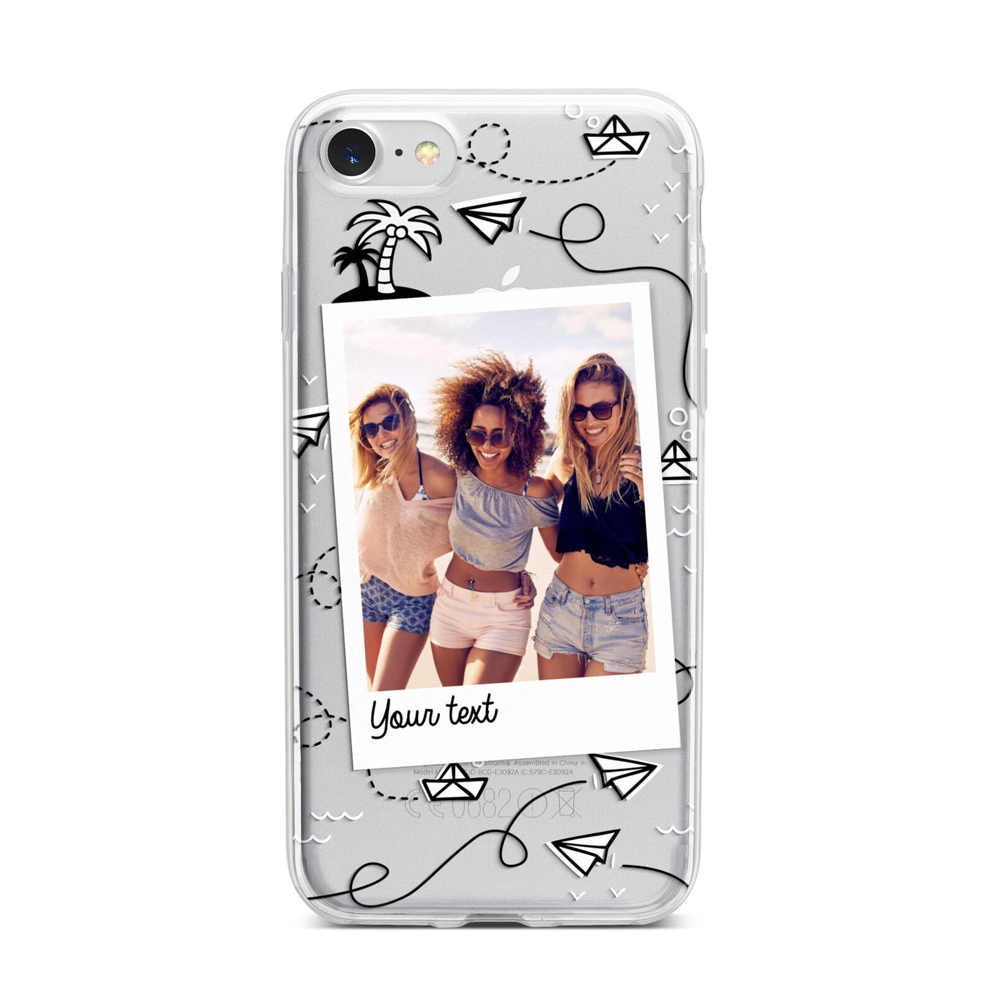 Personalised Photo Travel iPhone 7 Bumper Case on Silver iPhone