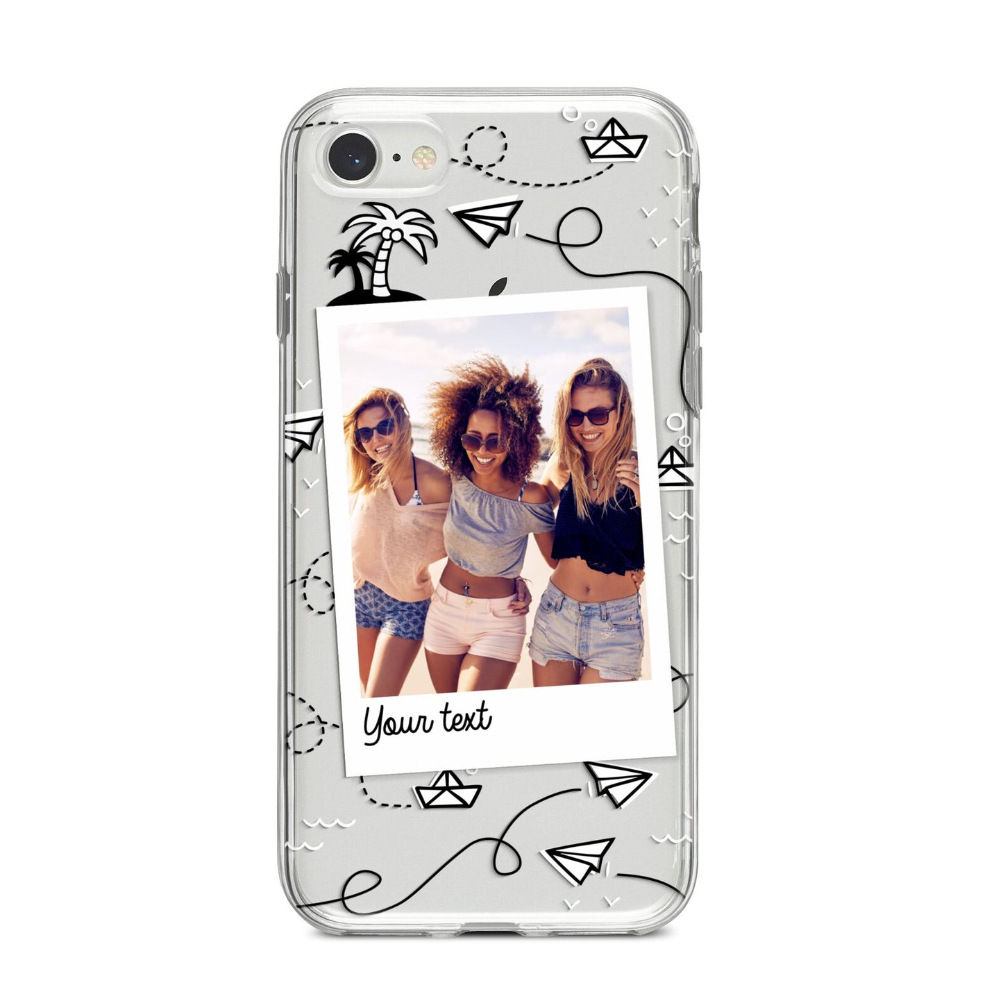Personalised Photo Travel iPhone 8 Bumper Case on Silver iPhone