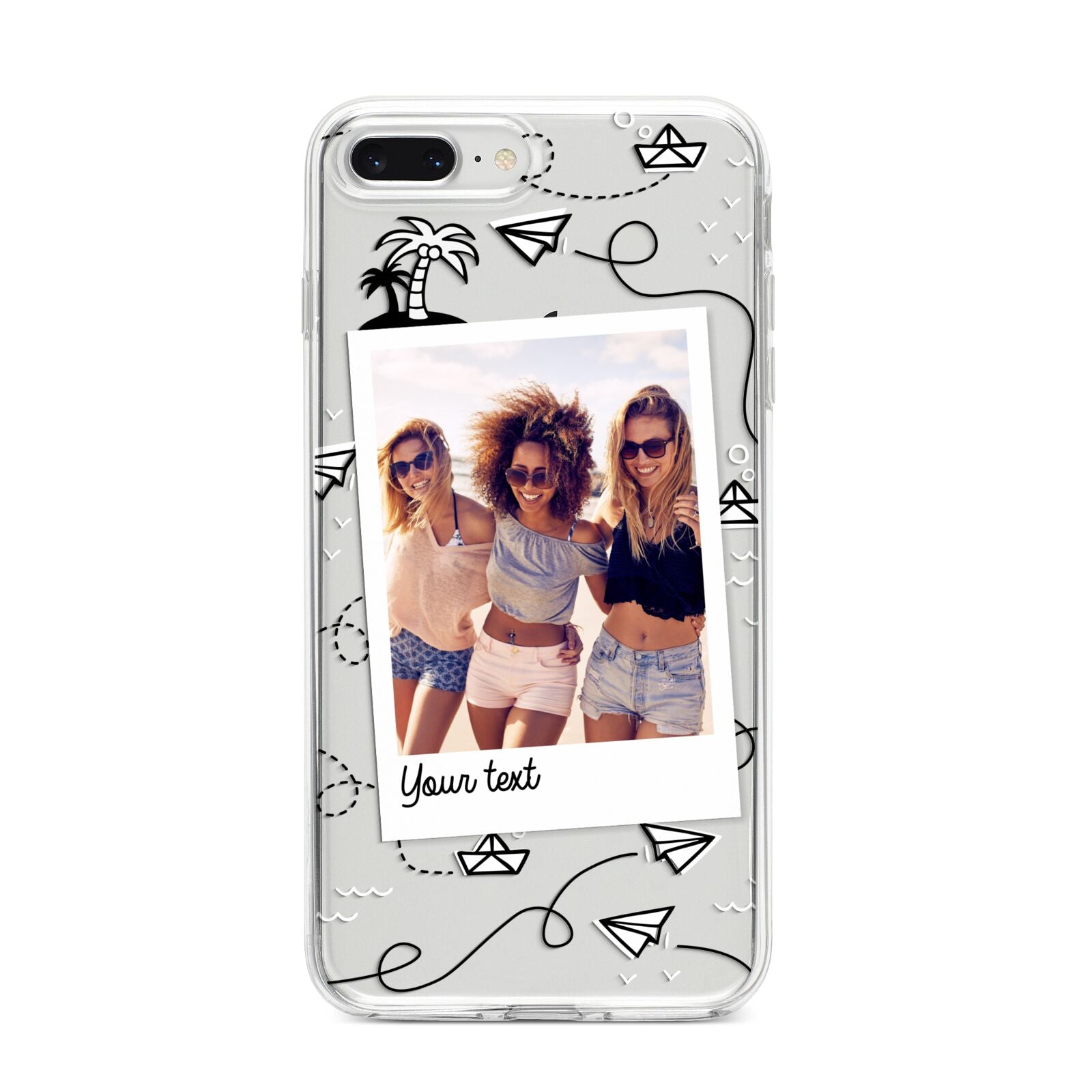 Personalised Photo Travel iPhone 8 Plus Bumper Case on Silver iPhone