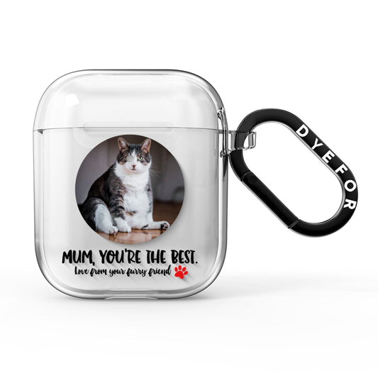 Personalised Photo Upload Cat Mum AirPods Clear Case