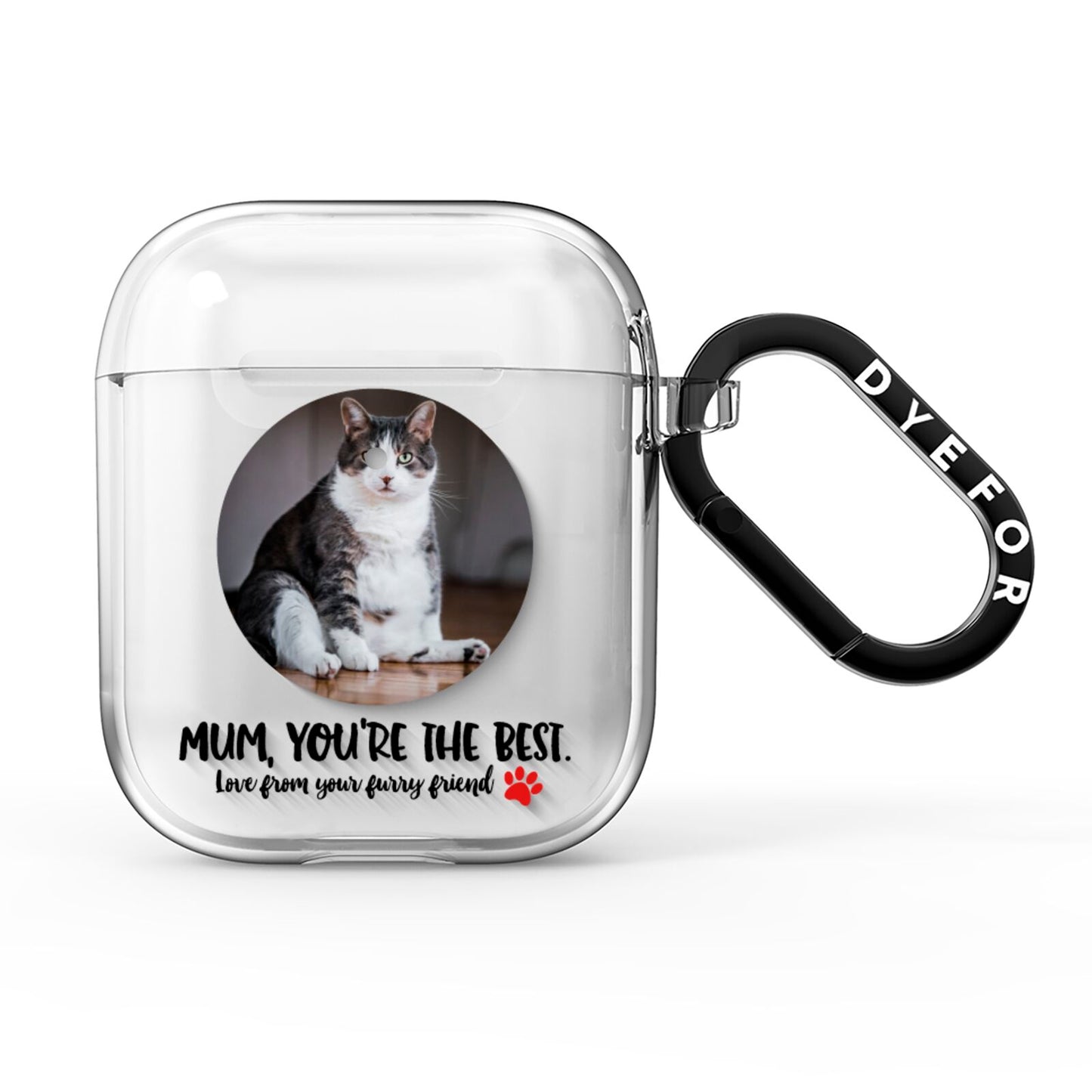 Personalised Photo Upload Cat Mum AirPods Clear Case