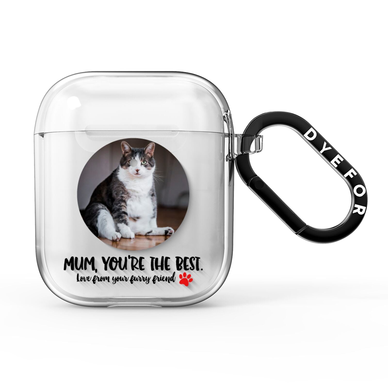 Personalised Photo Upload Cat Mum AirPods Clear Case